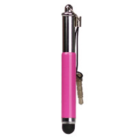 Стилус писалка сгъваема 3.5 мм жак за капацитивни тъч дисплеи универсална - розова